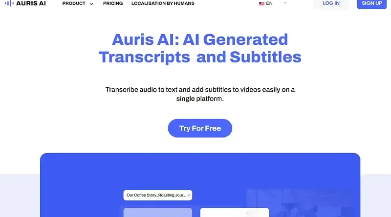 Auris AI: 오디오를 텍스트로 전사 및 자막 생성