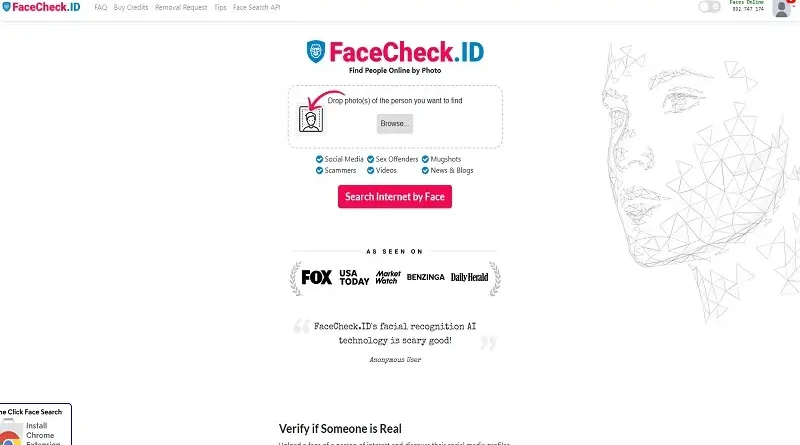 FaceCheck.ID：顔認証のための強力なオンラインツール