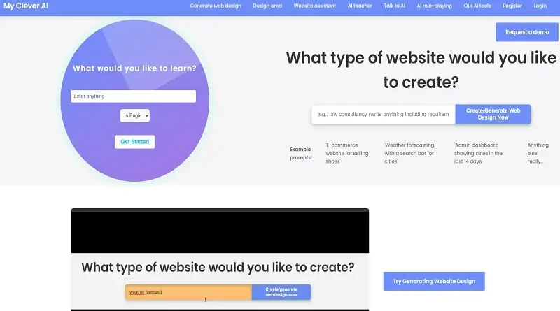 MyCleverAI: Създател на уебсайтове с изкуствен интелект