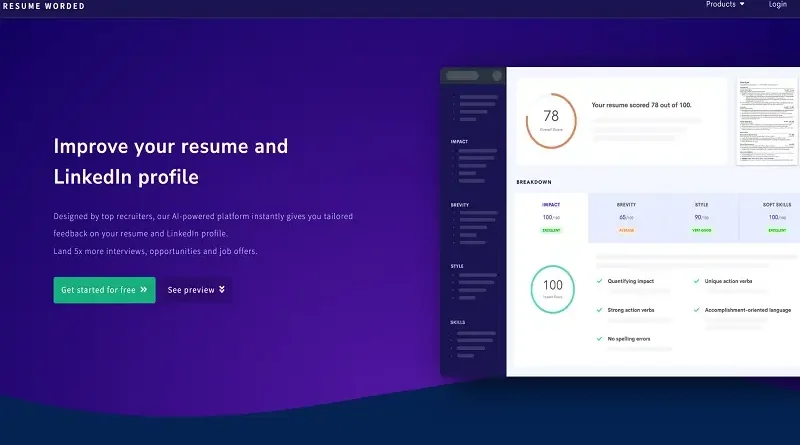 Resume Worded: Улучшите свое резюме и профиль LinkedIn