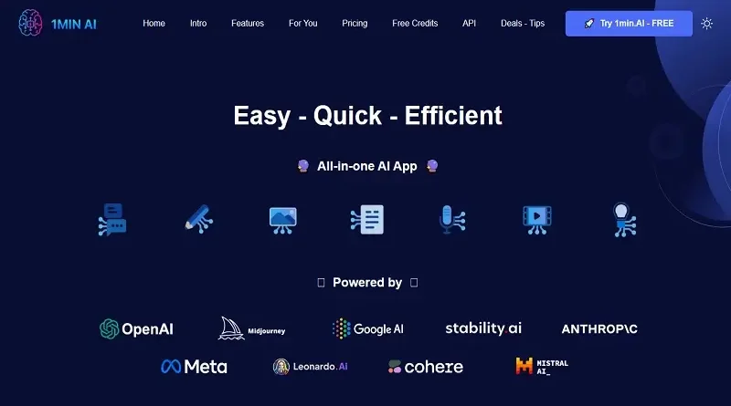 1min.AI: Minden tartalomkészítő eszköz egyben