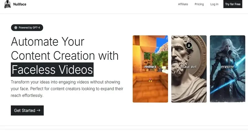Nullface.ai: Przekształć swoje pomysły w angażujące filmy