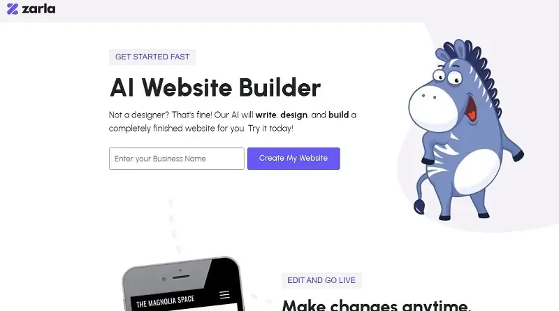 Zarla: Costruttore di siti web con intelligenza artificiale