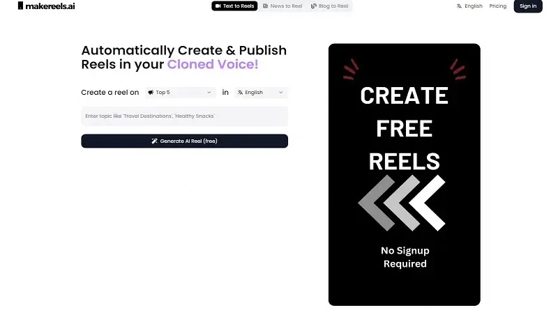 MakeReels.ai: Criar e publicar reels automaticamente